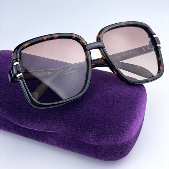 NEW Gucci GG1066S 002 Havana Brown Gradient Butterfly Women Sunglasses - Picture 9 of 12